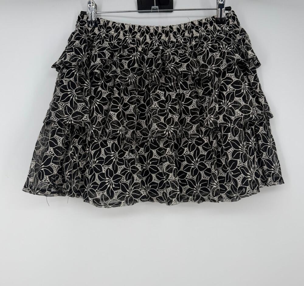 En Saison Tiered Ruffle Mini Skirt Size Large